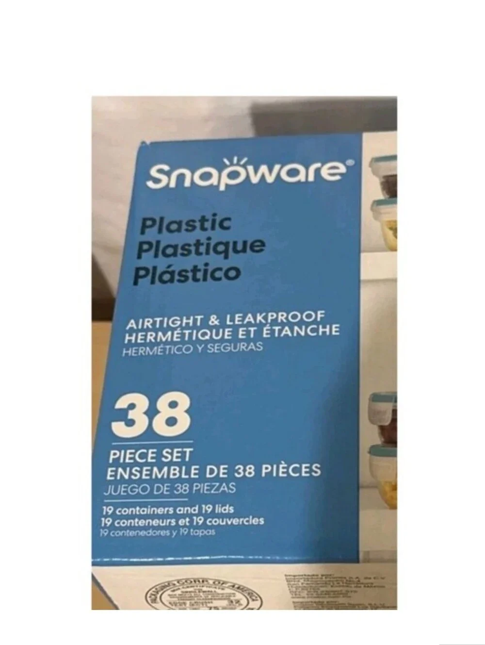 Snapware 38 Pc Plastic Food Storage Container Set BPA Free Kitchen Snaplock Lids